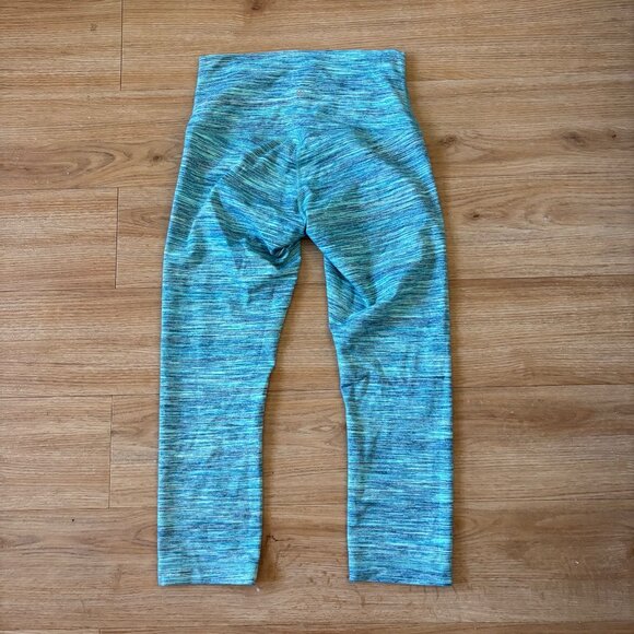Lululemon Athletic Wunder Under HR Crop Yoga Pants Wee Space Blue Size 6 - Picture 2 of 9